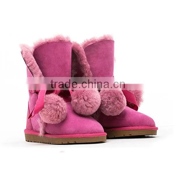 2015 New design snow buckle fastener sweet plush boots