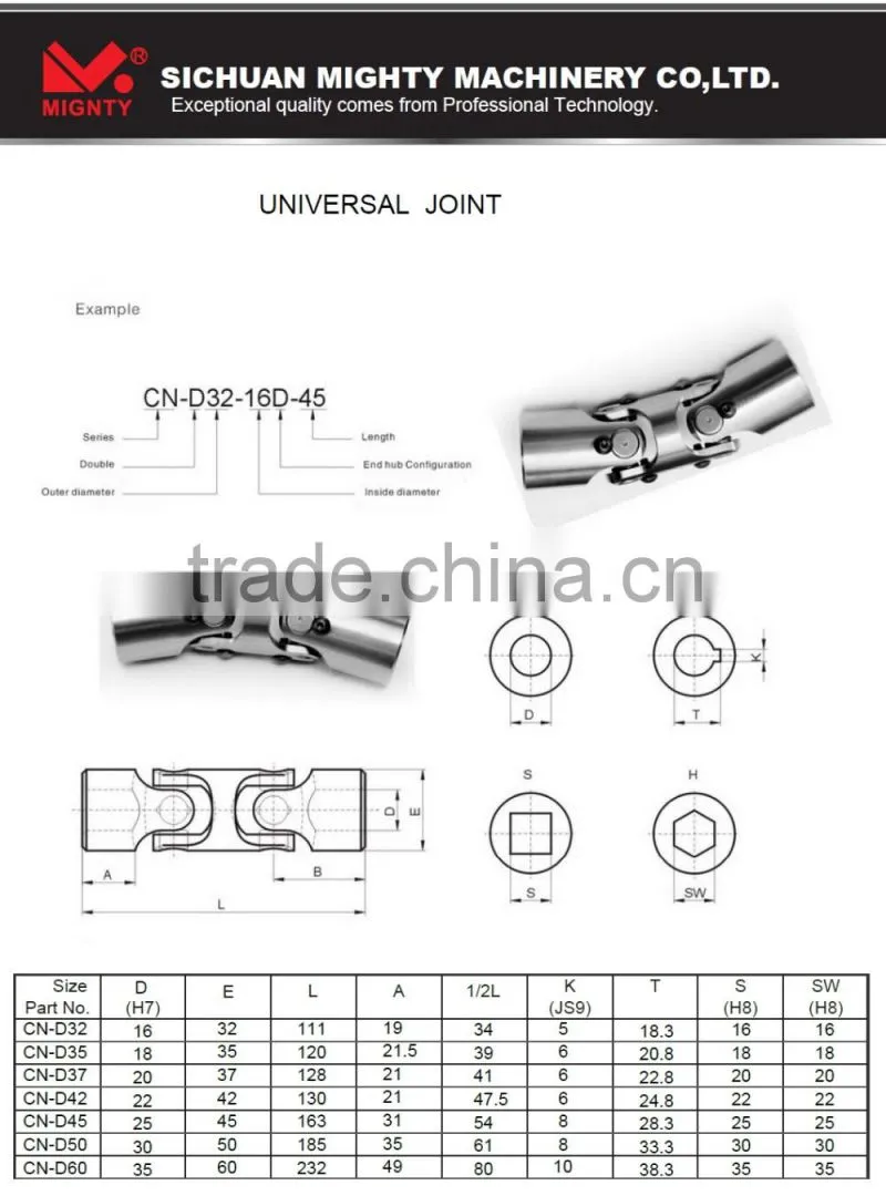 Ball Joint/Double Joint/ Cardan Joint for Toyota Drive Shaft