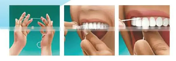 Nylon tooth brush with dental floss
