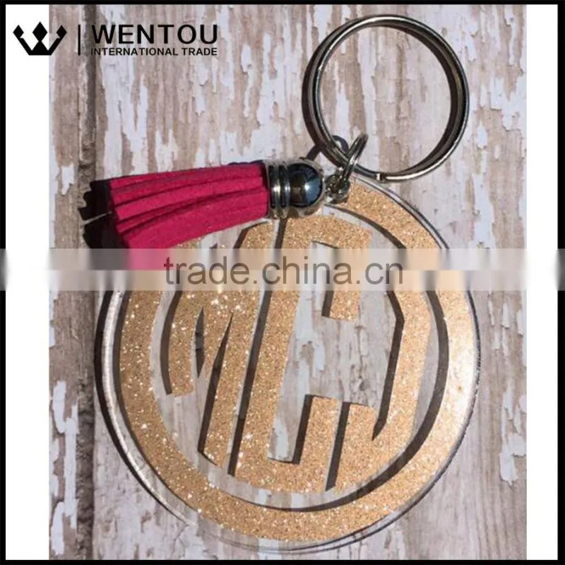 Fashion Monogram Tassel Keychain