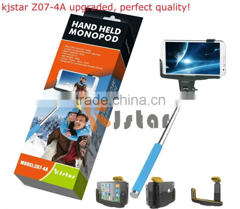 2014 factory wholesale kjstar monopod stick with smart phone holder excellent quality Z07-4A