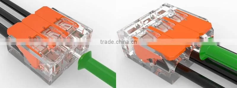 directly factory WAGO spring lever push fit reusable cable 3 wire connectors 32A Wago 221-413 replacement