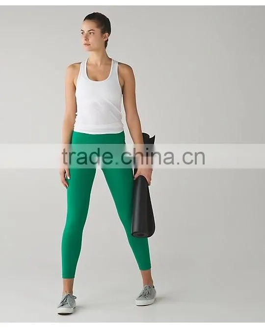 High waist green wholesale Yoga Pants for women fitness wear in 2016