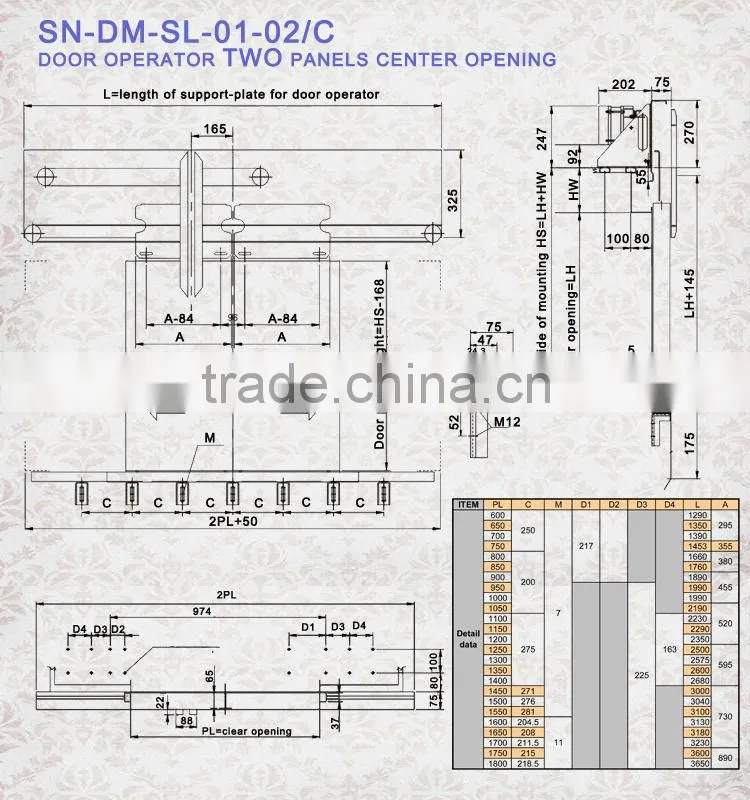 Automatic Door Mechanism, vvvf drive, automatic sliding door systems,automatic door operator/SN-DM-SL0102C