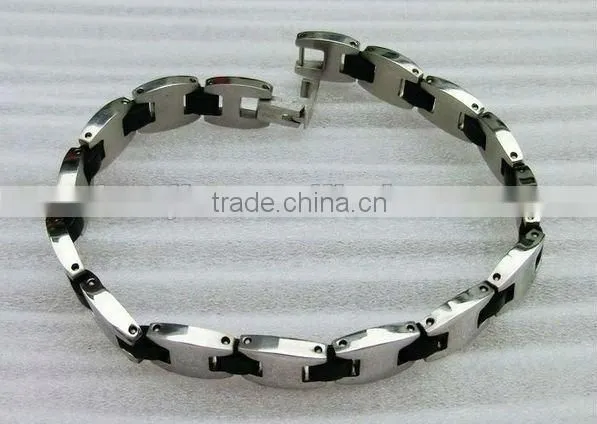 mens stainless steel silicone bracelets #17010