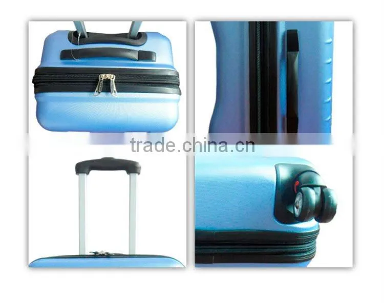 2015 china supplir abs trolley case with 8 wheels ( 3 pcs )/hard abs trolley case/abs pc trolley case