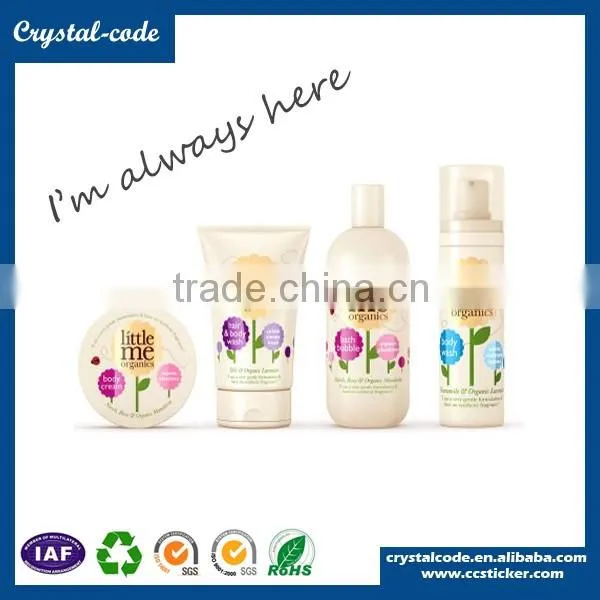 Plastic shampoo bottle label roll,packaging cosmetic label