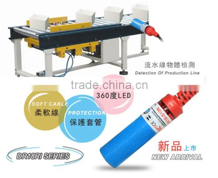 M18 NPN NO Through-beam waterpoof photoelectric sensor with CE