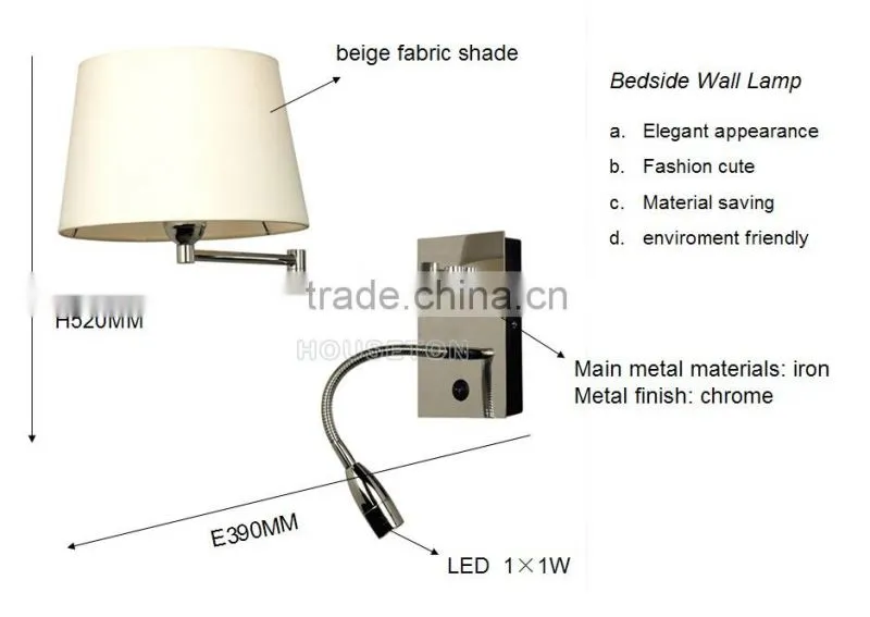 Modern hotel guest room wall lamp swing arm,Hotel guest room wall lamp swing arm,Wall lamp swing arm WL1008