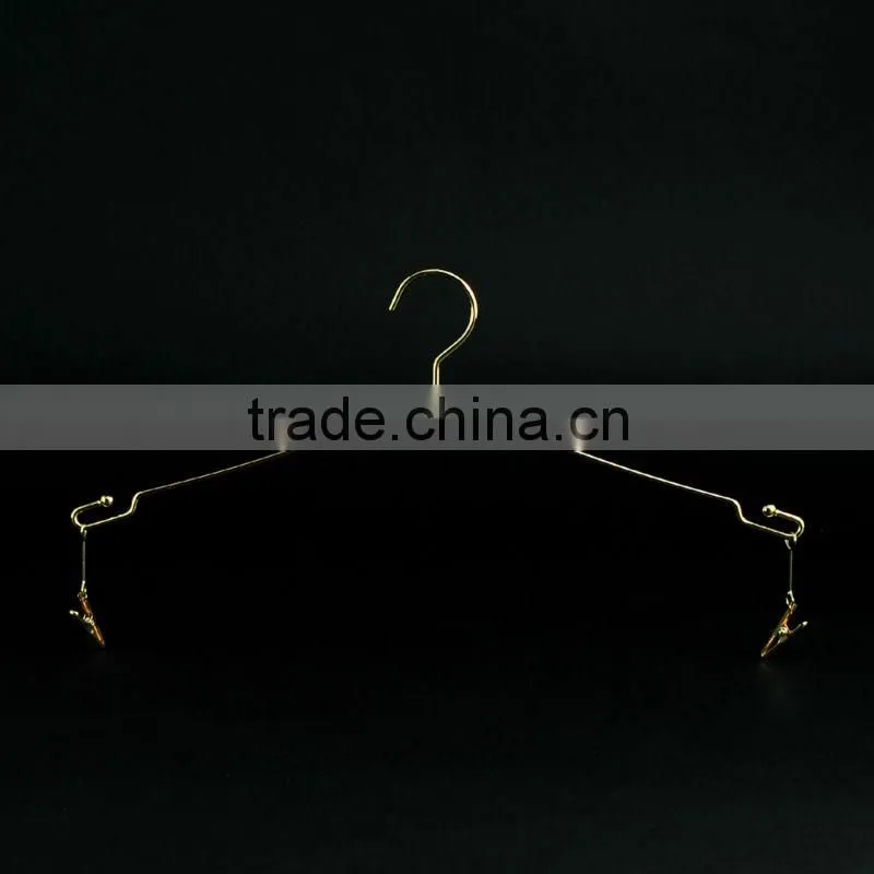 Golden Girly Lingerie Hanger with Clips for Clothing Manufacturer