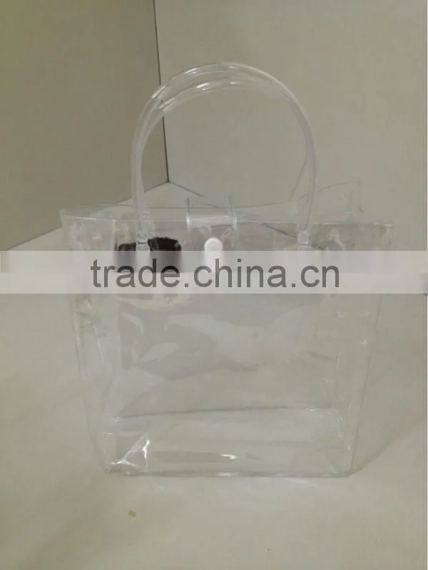 Cheap promotion printing transparent pvc cooler wine bottle carry bags