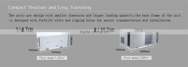 Gree 15 Ton residential rooftop packaged air conditioner units elec 220V -3 PH-60Hz cooling only