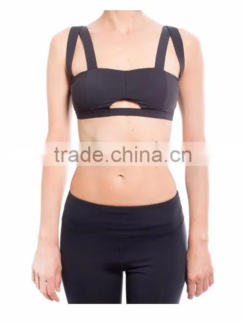 Compression Athletic Cut out Sports Bra Fitness Crop Top