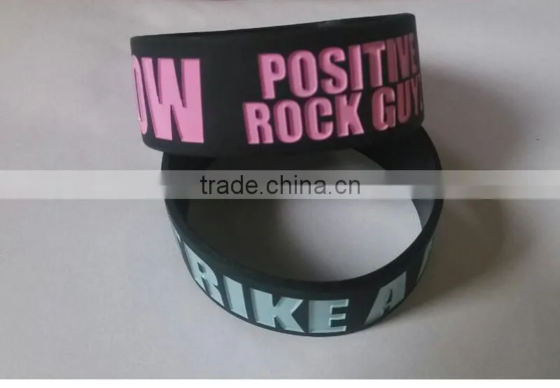 wholesale custom high quality round silicone bracelet