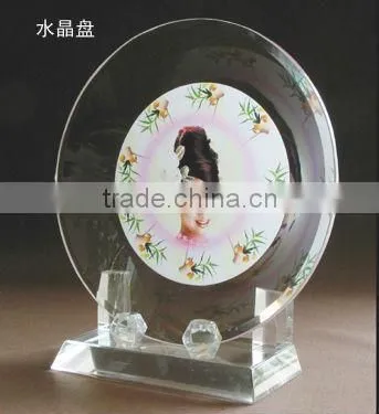 Heart shaped printing colorful Crystal Photo Frame