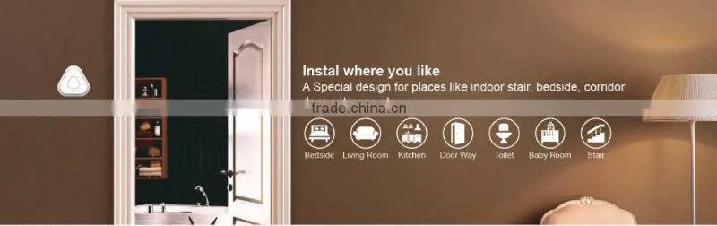 Eco battery backup PIR sensor night light with buzzer alarm function