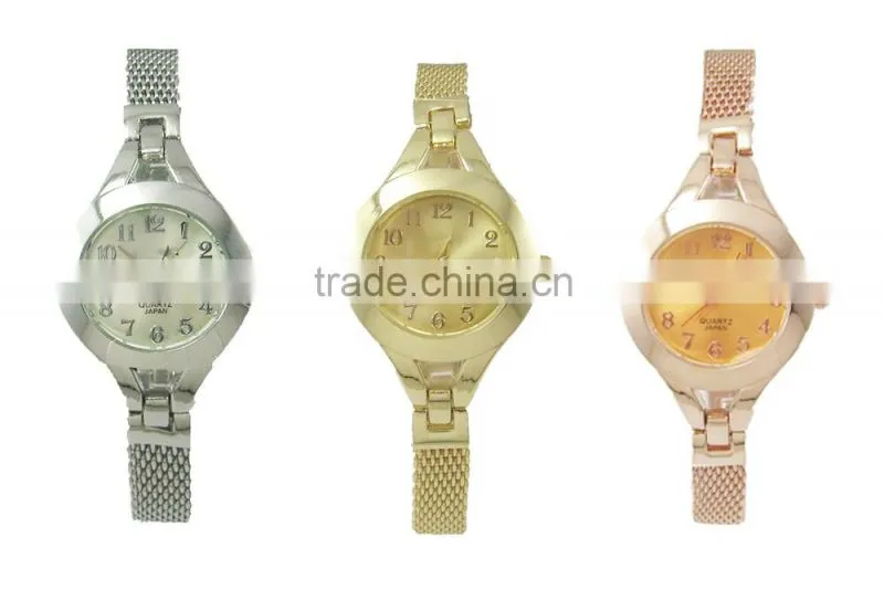New models alloy case mesh band with good plating Japan movt lady watches