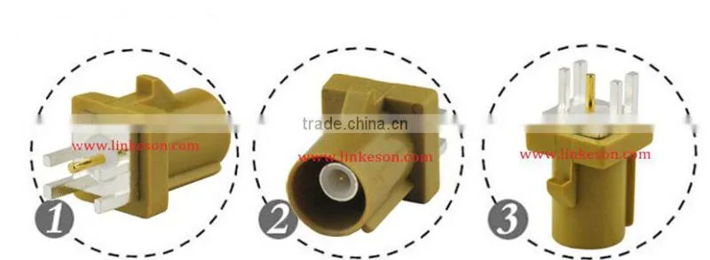 PCB mount Plug End Launch Straight Fakra connector