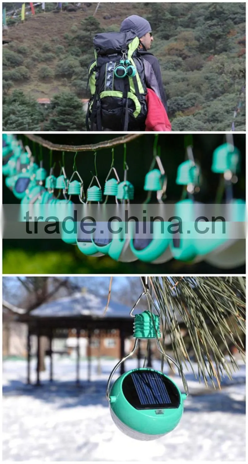 2016 hot sale Waterproof LED Solar 7 Led Bulds 3W 2V/100mA Portable Solar Powered Camping Lantern Lamp outdoor new arrive