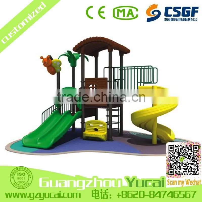 cheap price children plastic outdoor slides gym playground equipment