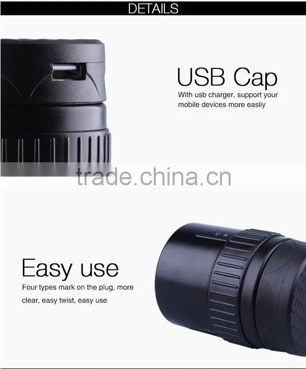20116Kantravel patent universal travel adapter usb charger with case