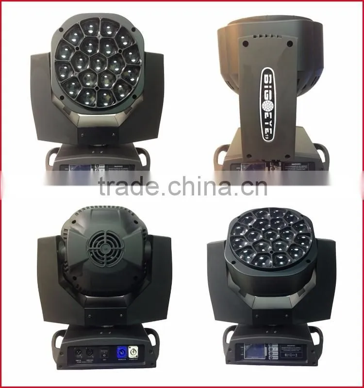 Manufacturer LED 19pcs*15w Zoom Clay Paky Bee Eye K20 K10 moving head beam light