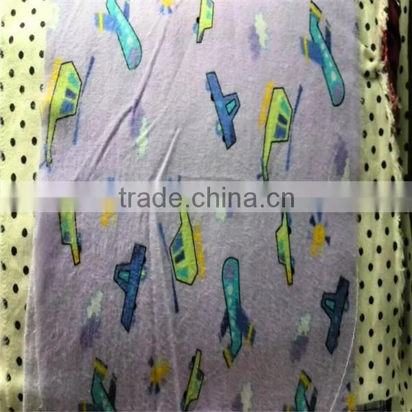 Two side brush printed cotton flannel fabric