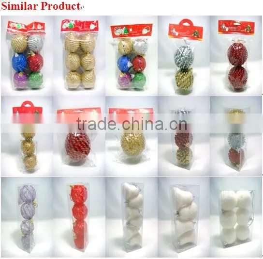 2014 Christmas Ornament , Christmas Decoration For Plastic Ball Hanging/3 Balls Each Set