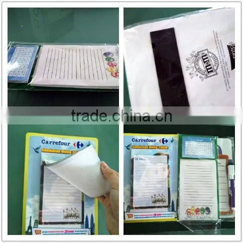 OEM Fridge Magnet Note Pad With Pen Holder Schedule Magnetic Board