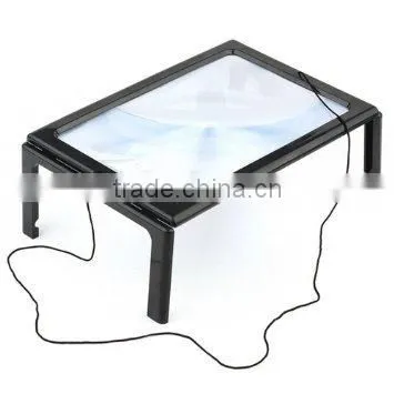 A4 Full page foldable magnifier, 3X Giant Large Hands Free Magnifying Glass With Light LED Magnifier For Reading