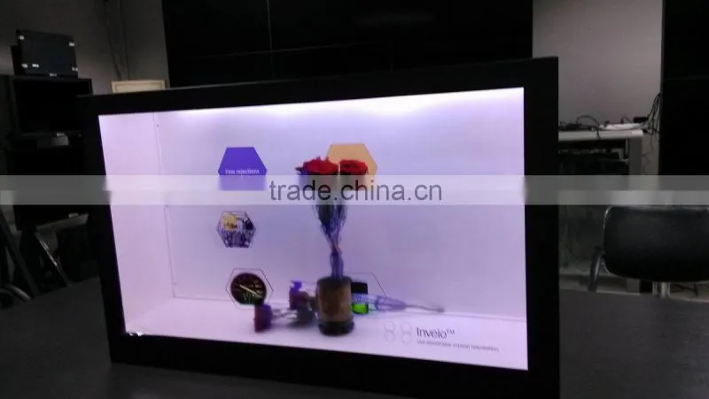 Advertising transparent lcd display for product showing 22",46"