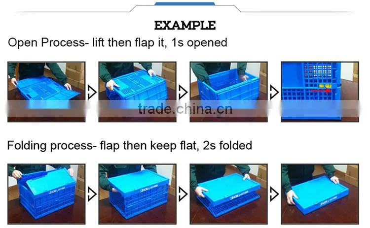 Manufacturer Customized durable fruit plastic foldable crate