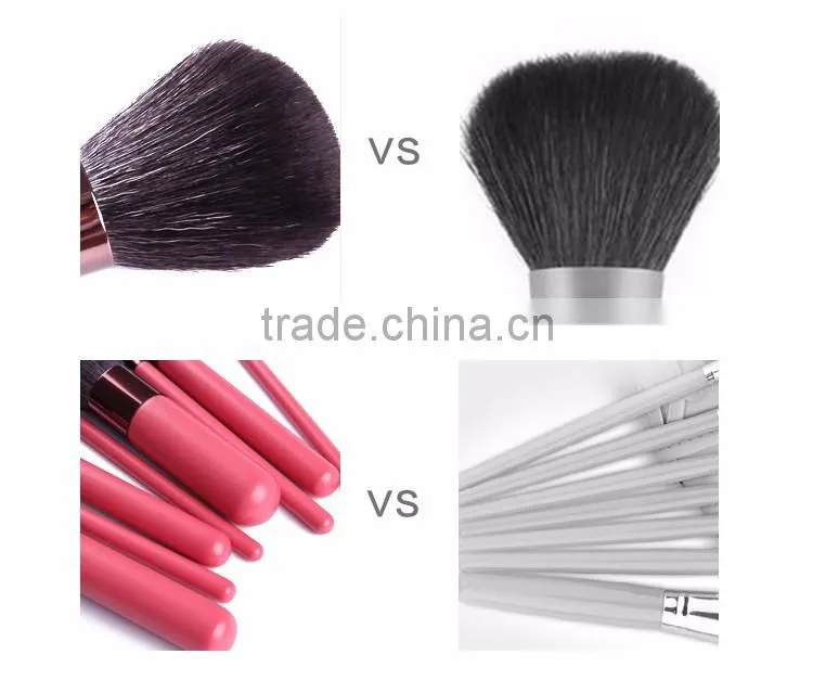 8 pcs wood handle makeup brush set pink pink beauty