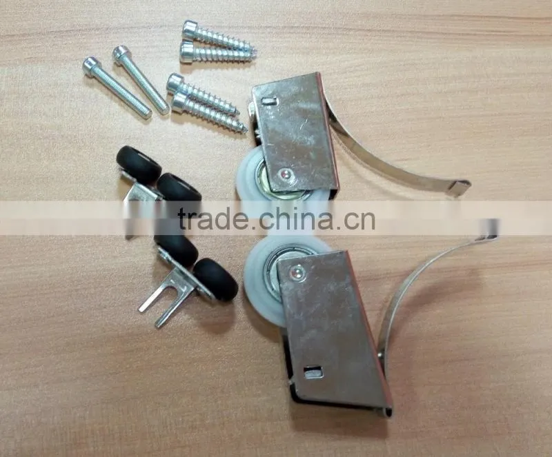 high quality steel and Plastic Wardrobe Sliding Door Fittings max door weight 40kg