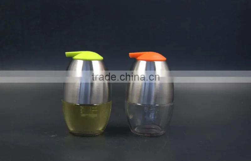 cruet set glass Oil vinegar bottle with Stainless steel