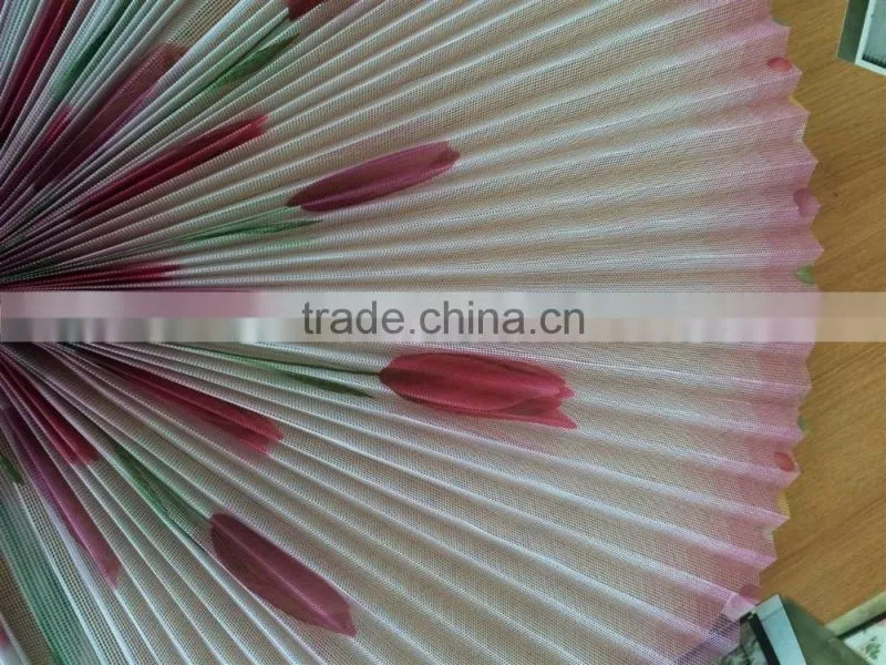 Colorful pleated window screen/printed pleated screen/color pleated screen