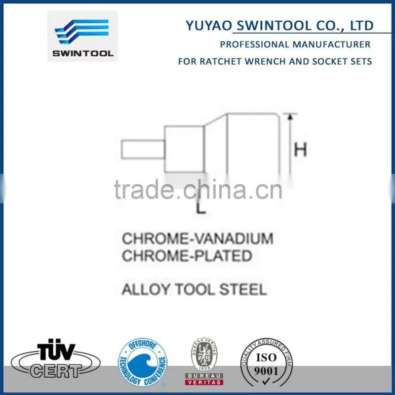 1/2"DR DRIVER BIT SOCKET (CR-V) (HEX HEAD SCREWS)