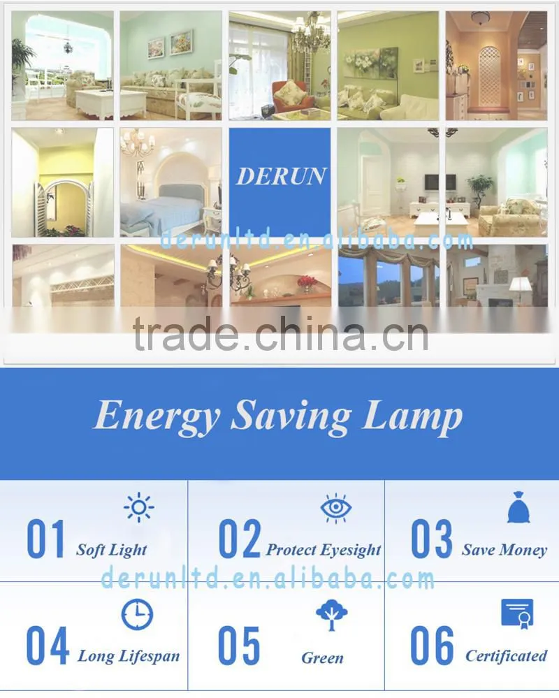 Half Sprial Energy saving lamps 9mm T3 E27 E14 15W 20W 25W