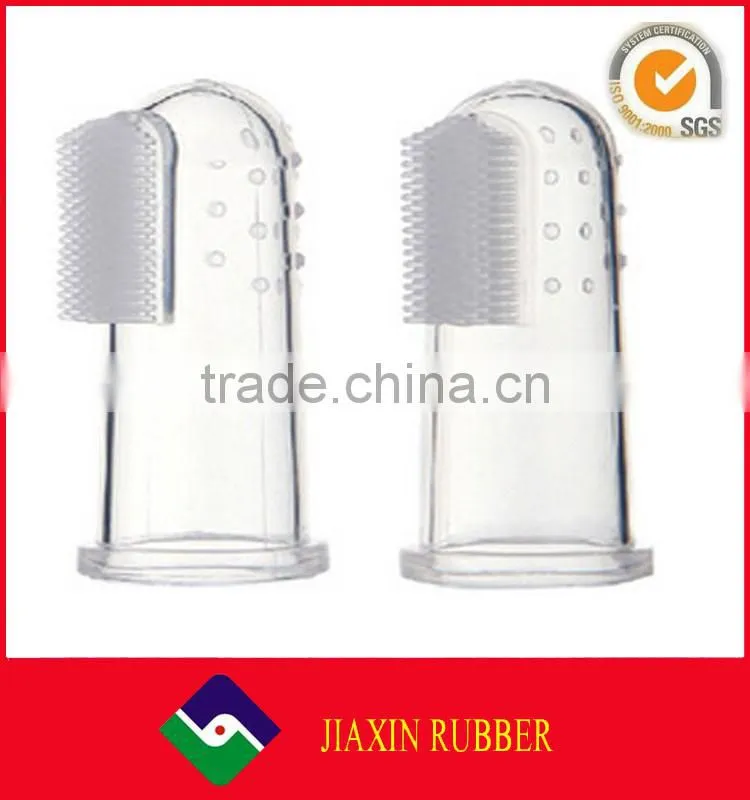 High quality custom soft transparent silicone finger toothbrush for baby /kid /infant/toddler