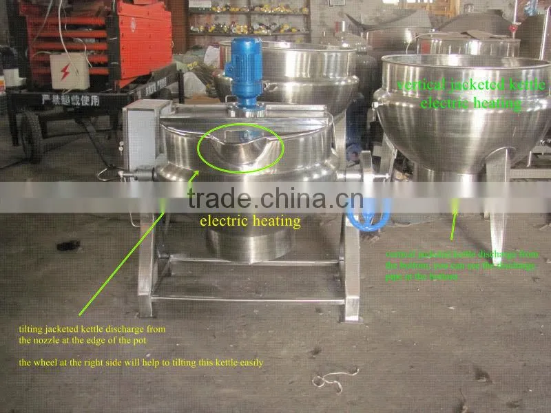 200L electric heating tilting jacketed kettle