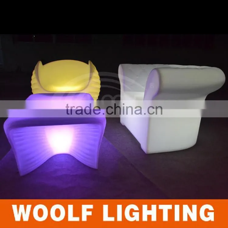 New European Style Waterproof Ourdoor Illuminated Single LED Sofa