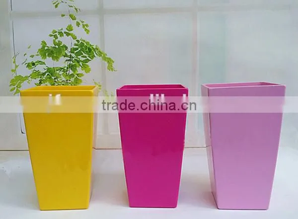 Attractive home floor deoor colorful rectangular plastic flower pot