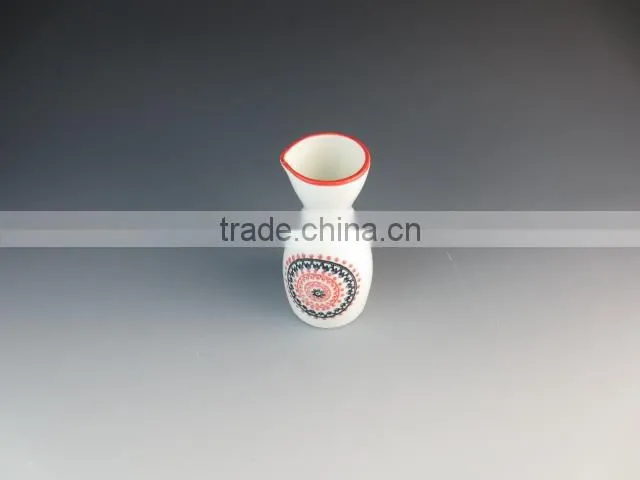 ceramic eco-friendly japanese style wine bottle for japanese Sake with emboss decal