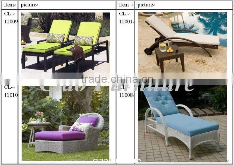 Guangdong rattan furniture factory/garden chaise lounger 2016
