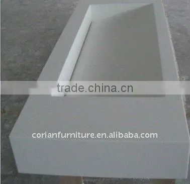 red corian made big size wall hung bathroom basin