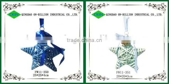 Hand woven hanging wicker chirstmas decoration star