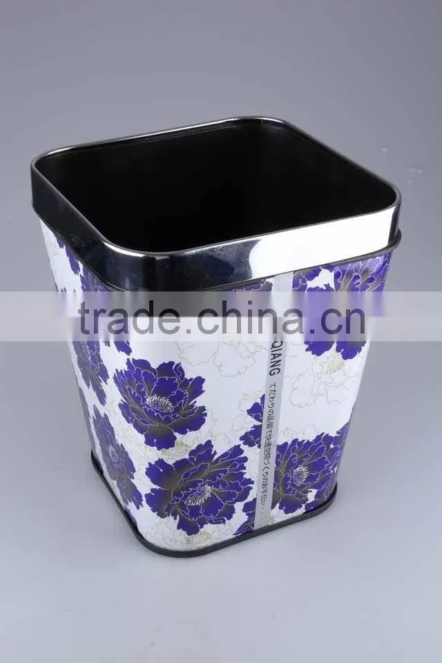 Plastic Trash Can Stainless Steel Rubbish Bin Household Garbage Can