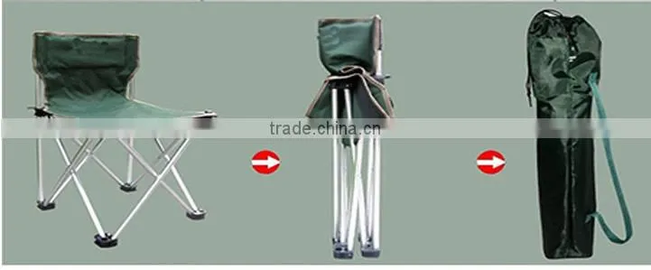 Camping equipment blue red and green fold-up camping chair
