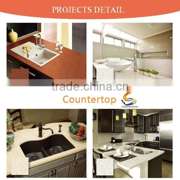 More popular hotel bathroom black color quartz vanity tops