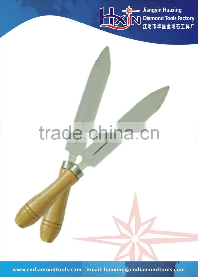 Diamond lozenge type sharpener with handle for sharpening kitchen knives